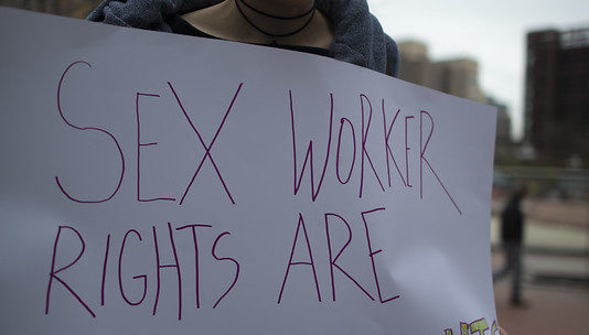 Bild von Plakat mit Aufschrift "Sex Workers Rights Are Human Rights"